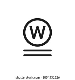 Laundry icon with text isolated on white background. Wet clean very delicate symbol. Washing sign.