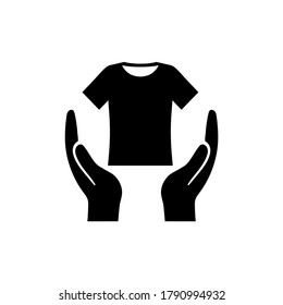 Icono de lavandería, camiseta, logo de ropa de limpieza en seco aislado en fondo blanco