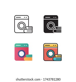 laundry icon vector with different style design. isolated on white background