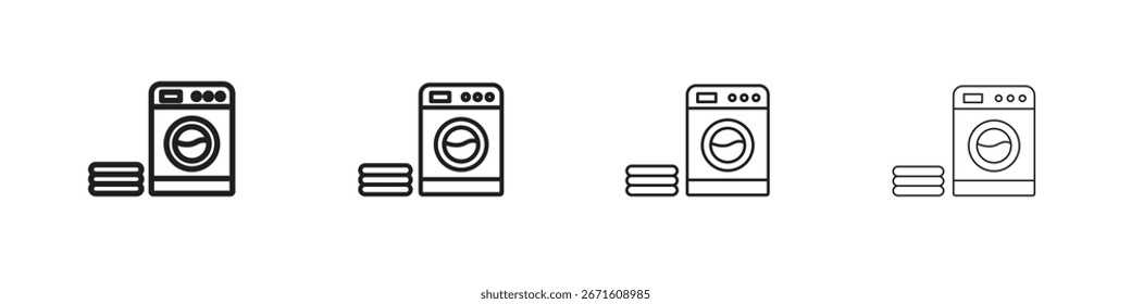 Ícone de lavanderia ilustração de vetor, ícone de design de linha. Traçados editáveis.