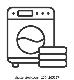 Laundry Icon Vector Illustration Outline