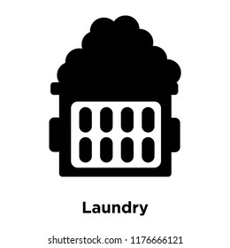 Laundry icon vector isolated on white background, logo concept of Laundry sign on transparent background, filled black symbol