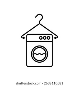 Laundry icon. Laundry vector icon in line design for web design, logo and mobile app. Symbol of Laundry on white background. Vector illustration.