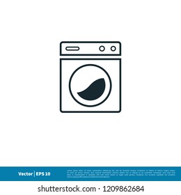 laundry icon vector logo template