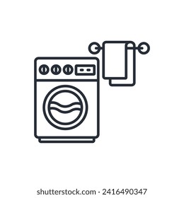 Icono de lavandería. vector.Curso editable.Signo de estilo lineal para uso de diseño web,logotipo.Ilustración de símbolo.