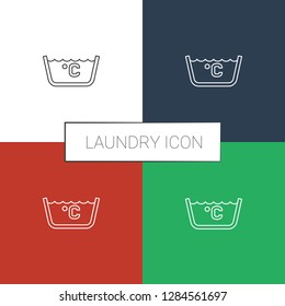 laundry icon white background. Editable line laundry icon from cleaning. Trendy laundry icon for web and mobile.