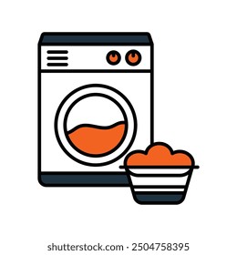 laundry icon with white background vector stock illustration