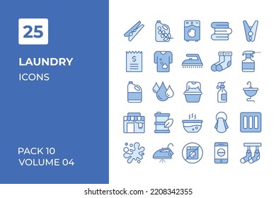 Laundry icons collection. Set vector line with elements for mobile concepts and web apps. Collection modern icons.