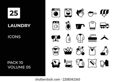 Laundry icons collection. Set vector line with elements for mobile concepts and web apps. Collection modern icons.