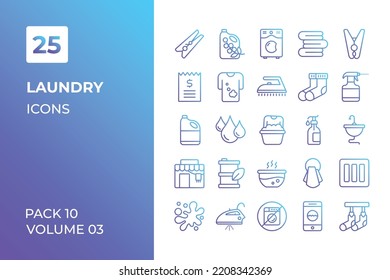 Laundry icons collection. Set vector line with elements for mobile concepts and web apps. Collection modern icons.