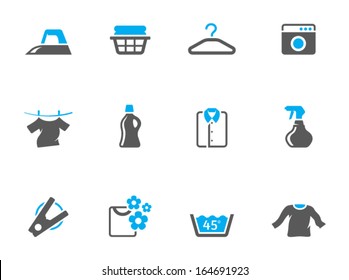 Laundry icons in duo tone colors