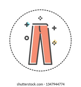 Laundry icons in flat colors style. Blue, and orange colors Vector illustration