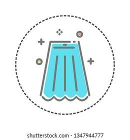 Laundry icons in flat colors style. Blue, and orange colors Vector illustration