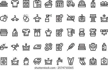 Laundry icons High-Quality Vector Icons Collection with Editable Stroke. Ideal for Professional and Creative Projects