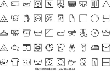 Laundry icons High-Quality Vector Icons Collection with Editable Stroke. Ideal for Professional and Creative Projects