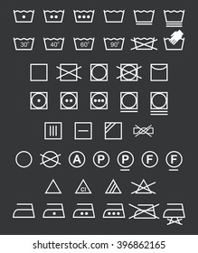 Laundry Icons - Illustration
Vector Set of Laundry Icons on Black Background