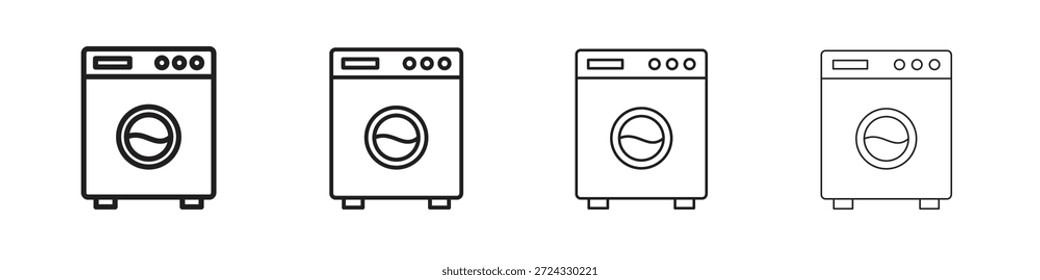 Iconos de lavandería para el concepto móvil y el color del Diseño web editable