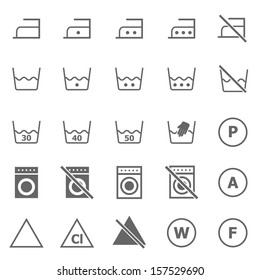 Laundry icons on white background, stock vector