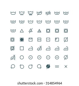 Laundry icons on white background