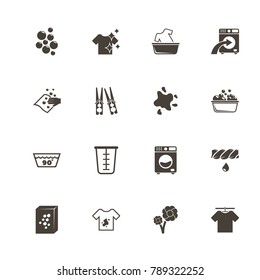 Laundry icons. Perfect black pictogram on white background. Flat simple vector icon.