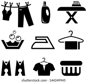Laundry icons set