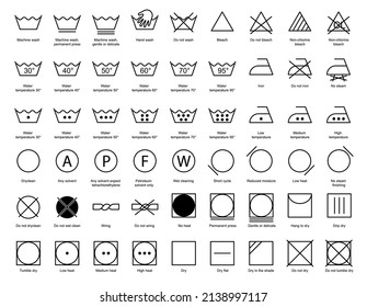 884 International laundry symbols Images, Stock Photos & Vectors ...