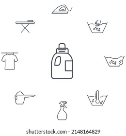 Wäschesymbole gesetzt. Wäscheservice-Symbol, Vektorelemente für Infografik-Web