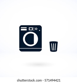 Laundry icons vector, flat design best vector icon