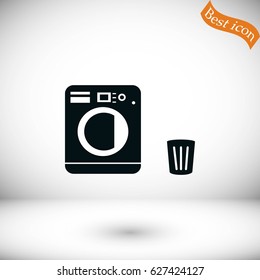 Laundry icons vector, flat design best vector icon