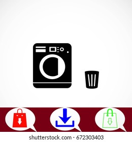 Laundry icons vector, flat design best vector icon