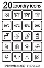 Laundry icons. Vector illustration.