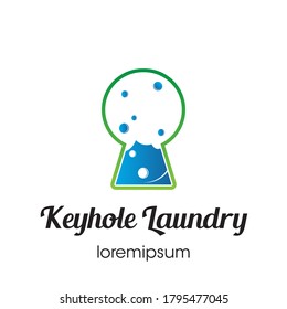 Wäsche mit Symbol für das Schlüsselloch-Logo oder Symbolvorlage