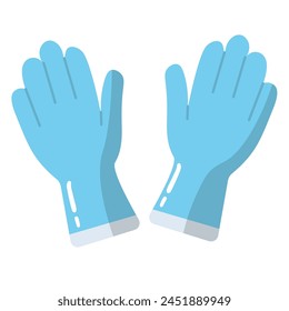 Guantes de lavado y Ilustración vectorial de íconos, guantes de lavado de vajilla en estilo de diseño plano, Imagen de guantes protectores de látex o caucho