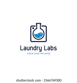 Laundry Lab Logo Design Template  Vector