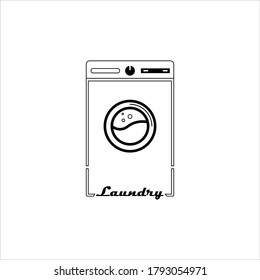 Laundry label and badge, washing machine, laundry washer, good for business logo vector illustration. isolated on white background