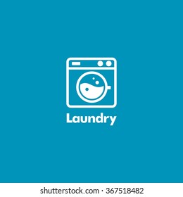 Laundry Label and Badge,Washing Machine, Laundry Washer, Good for business logo. vector illustration