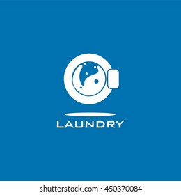 Laundry Label and Badge,Washing Machine, Laundry Washer, Good for business logo Design Template. vector illustration