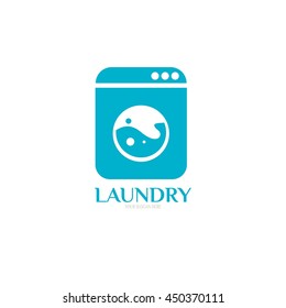 Laundry Label and Badge,Washing Machine, Laundry Washer, Good for business logo Design Template. vector illustration