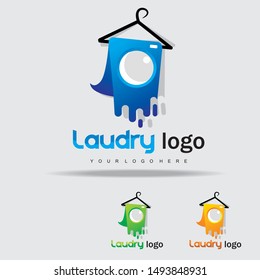 Laundry Label and Logo,Washing Machine, Laundry Washer, Good for business logo. vector illustration