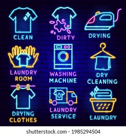 Laundry Label Set. Vector Illustration of Cleaning Promotion.