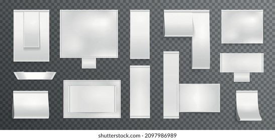 Etiquetas de lavado conjunto realista en blanco con símbolos de limpieza ilustración vectorial aislada