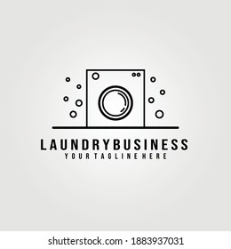 Laundry line art logo vector illustration design graphic
