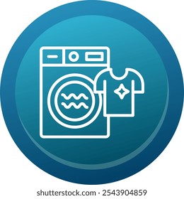 Laundry Line Button Vector Icon Design