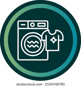 Laundry Line double Gredient Circle Vector Icon Design