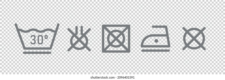 Laundry line icon set. Symbol for washing clothes. Vector illustration on transparent background