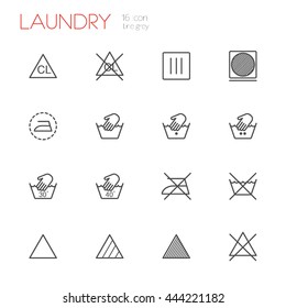 Laundry line set icons collection