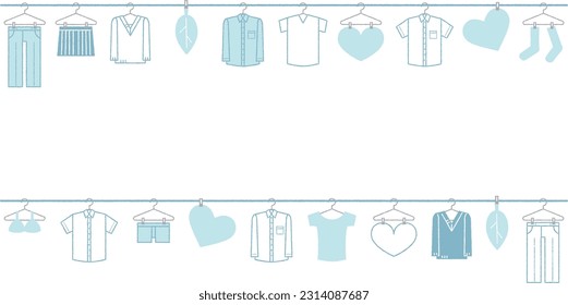 Laundry lined up to dry Simple illustration material