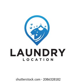 Laundry location logo design template laundry logo template design vector emblem concept design