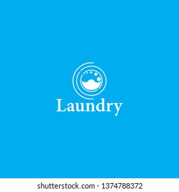 the laundry logo, with the accent of the laundry machine and the water that makes it. elegant, vector, unique, icon, modern.