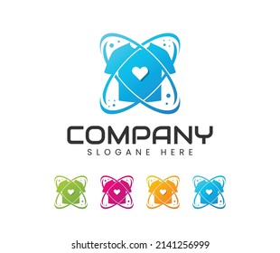 laundry logo awesome gradient. wash clean fast logo